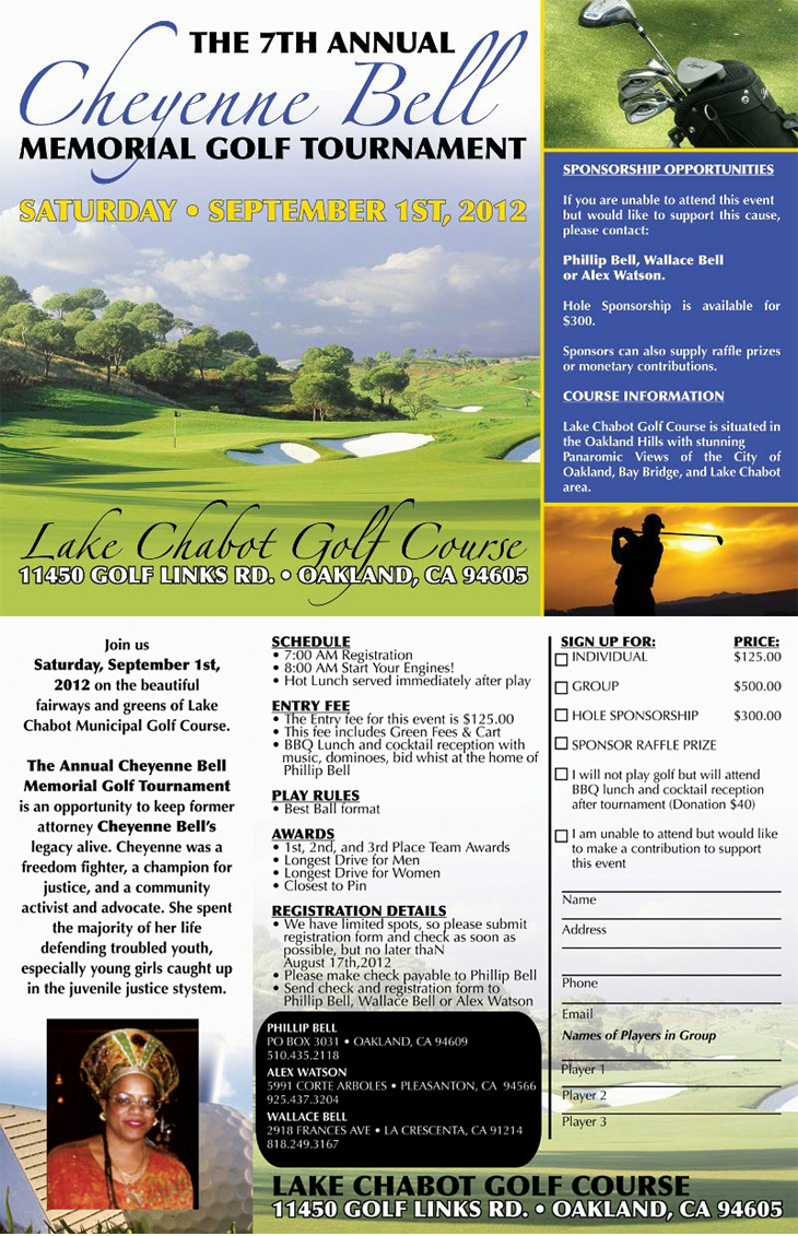 5th Annual Cheyenne Bell Memorial Golf Tournament in Oakland