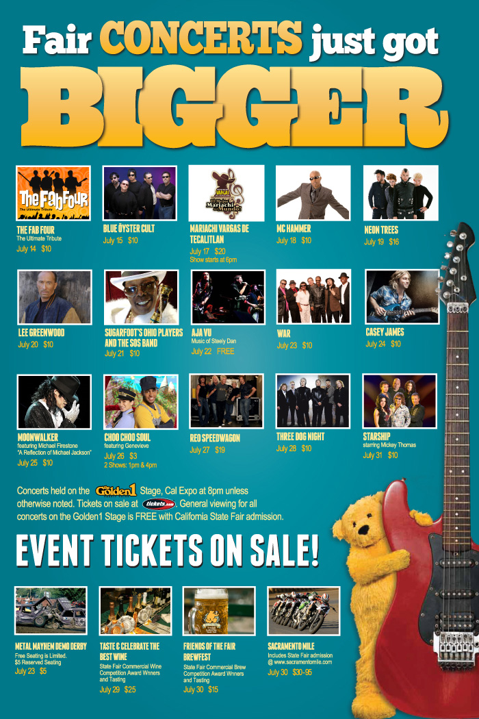 Concert Schedule at California State Fair