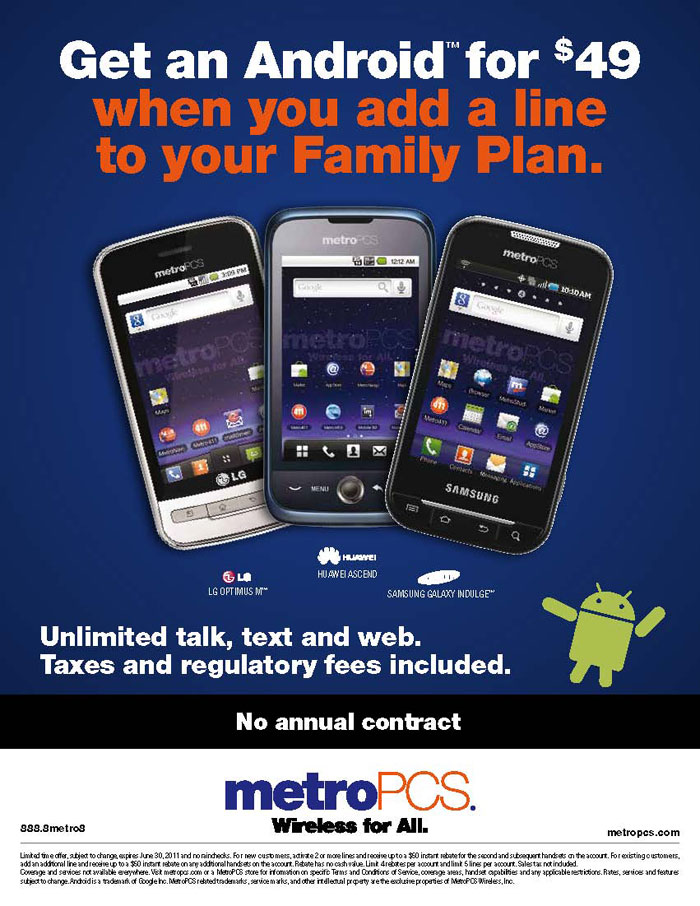 MetroPCS - add an Android