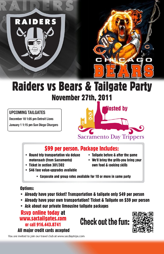 Raiders vs. Bairs & Tailgate Party