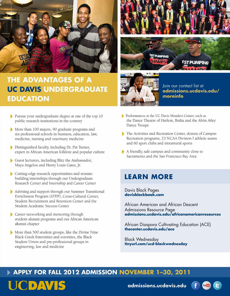 Apply for Fall 2012 Admission - Pursue your Undergraduate Degree at UC Davis