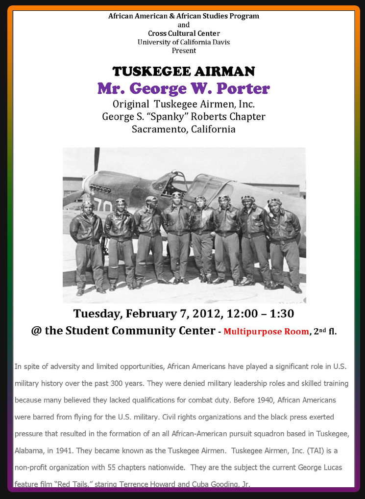 At UC Davis - Speaker Presentation: Tuskegee Airman