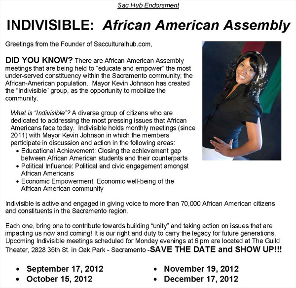 Sac Hub Endorsement - Indivisible: African American Assembly