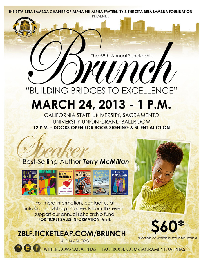 Best-Selling Author, Terry McMillan, comes to SacTown as the special guest speaker at the 59th Annual Scholarship Brunch
