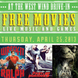 Free Movies at West Wind Drive-In April 25