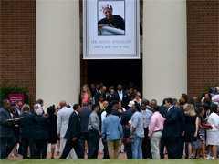 Thousands turn out for Maya Angelou memorial service