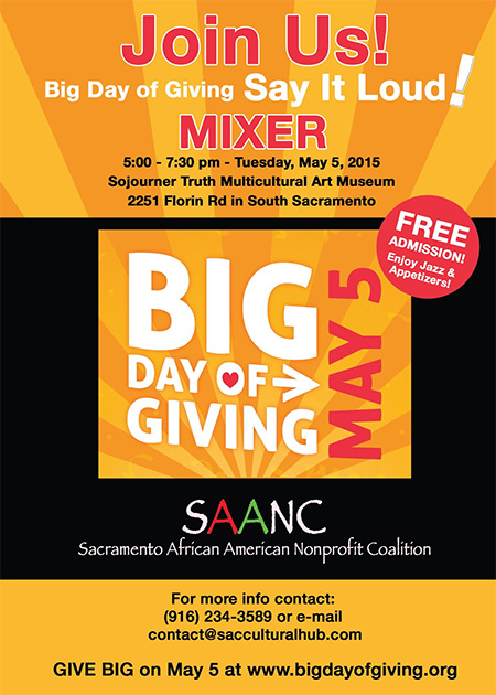 Say It Loud! Big Day of Giving MIXER on May 5, 2015
