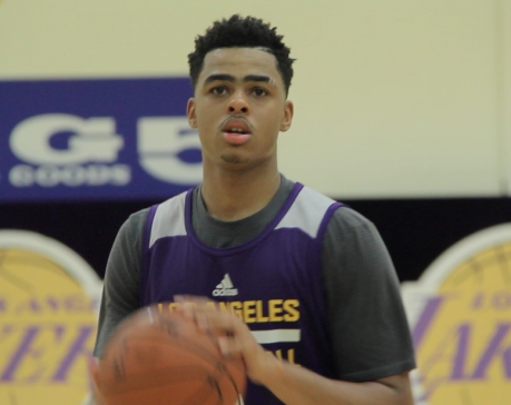 D’Angelo Russell Nails An Awesome Not-Quite-Full-Court Shot