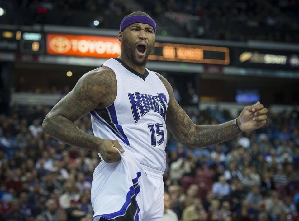 DeMarcus Cousins reacts after he felt he was fouled against the Portland Trail Blazers during their game at Sleep Train Arena in Sacramento on Sunday, Dec. 27, 2015. Hector Amezcua hamezcua@sacbee.com Read more here: http://www.sacbee.com/sports/nba/sacr