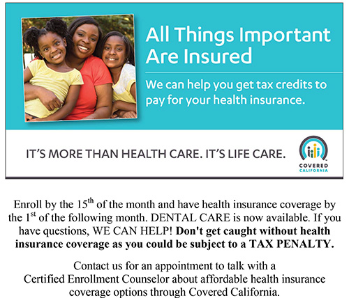 Open Enrollment for Covered California - Contact Sac Hub at (916) 234-3589