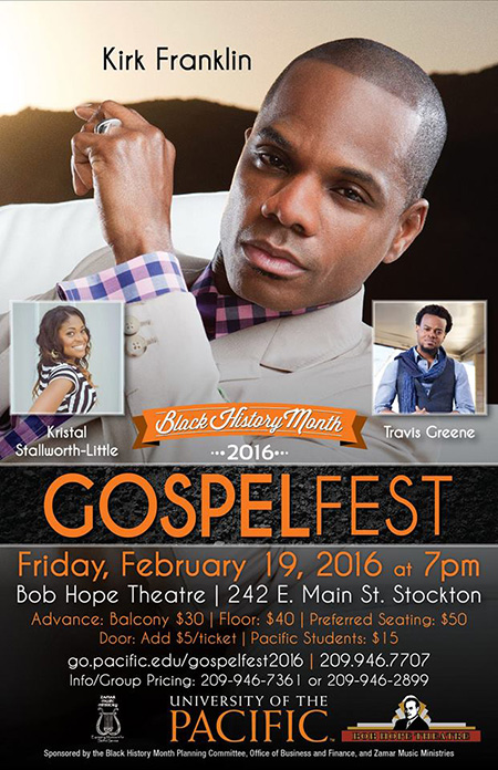 Kirk Franklin starring in the GospelFest presented by University of Pacific