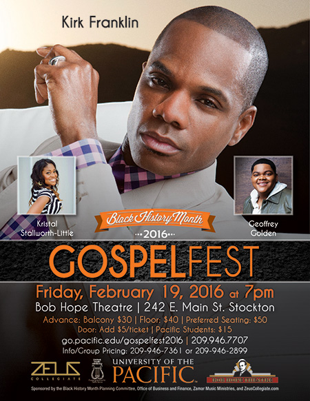 Kirk Franklin starring in the GospelFest presented by University of Pacific