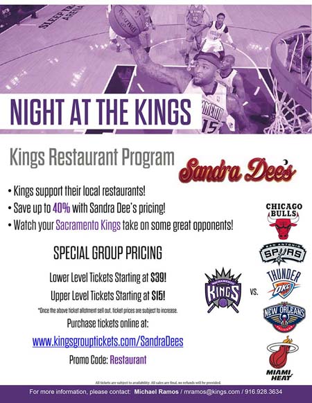 TEAM UP with Sandra Dee's and SAVE with THE KINGS
