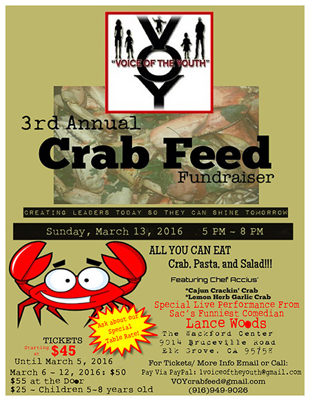 3rd Annual Crab Feed on March 13