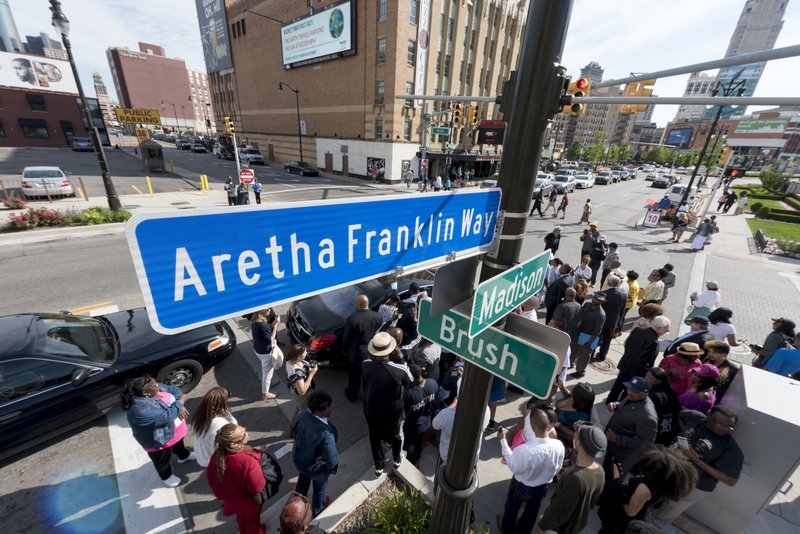 Detroit renames street after Aretha Franklin, Queen of Soul