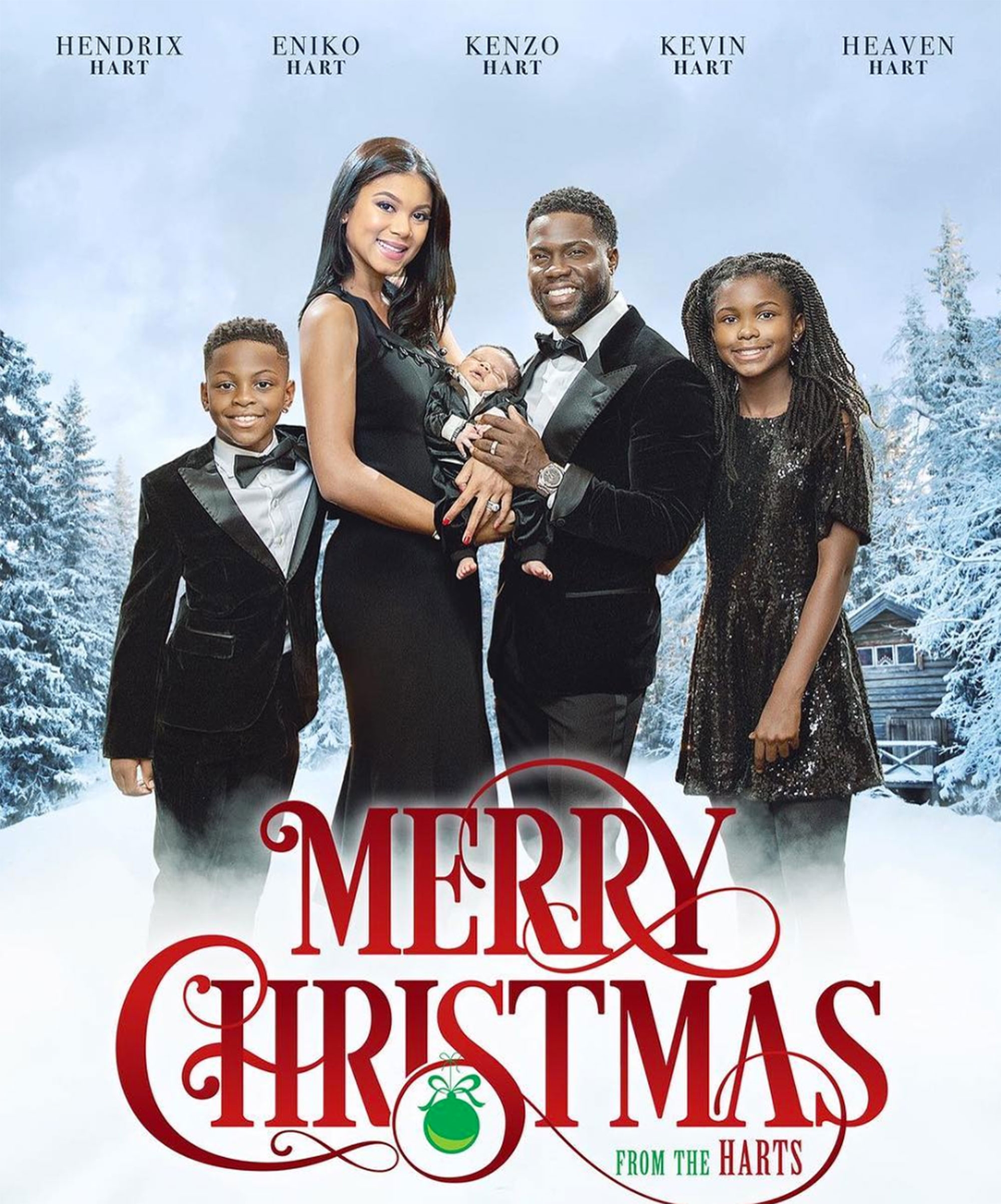 Kevin Hart and His Family Star in Their Very Own Movie Poster-Themed Christmas Card