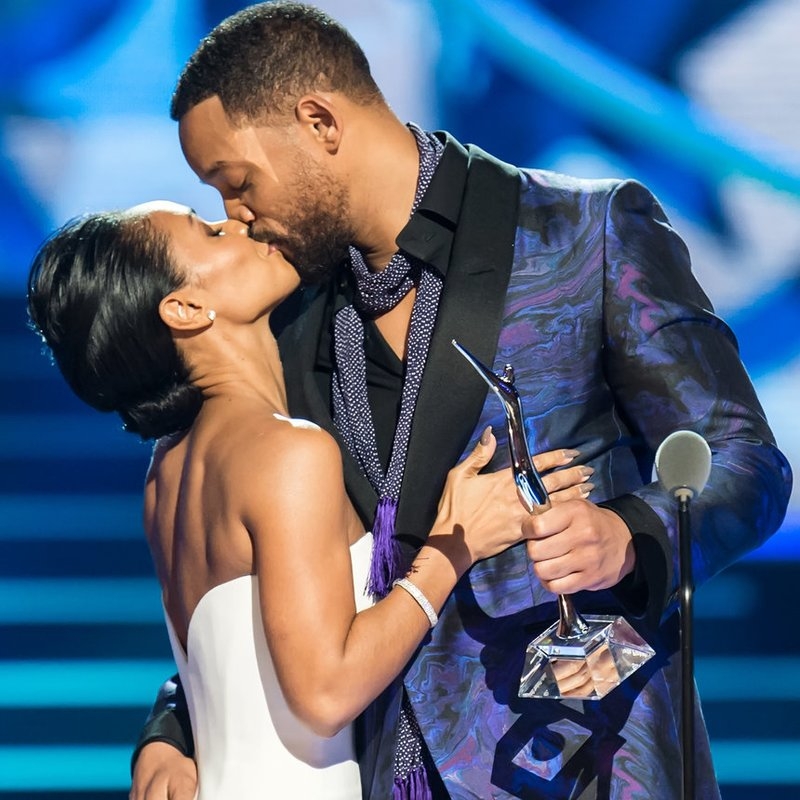 Will Smith Kissing Jada Pinkett-Smith Gilbert Carrasquillo/Getty Images