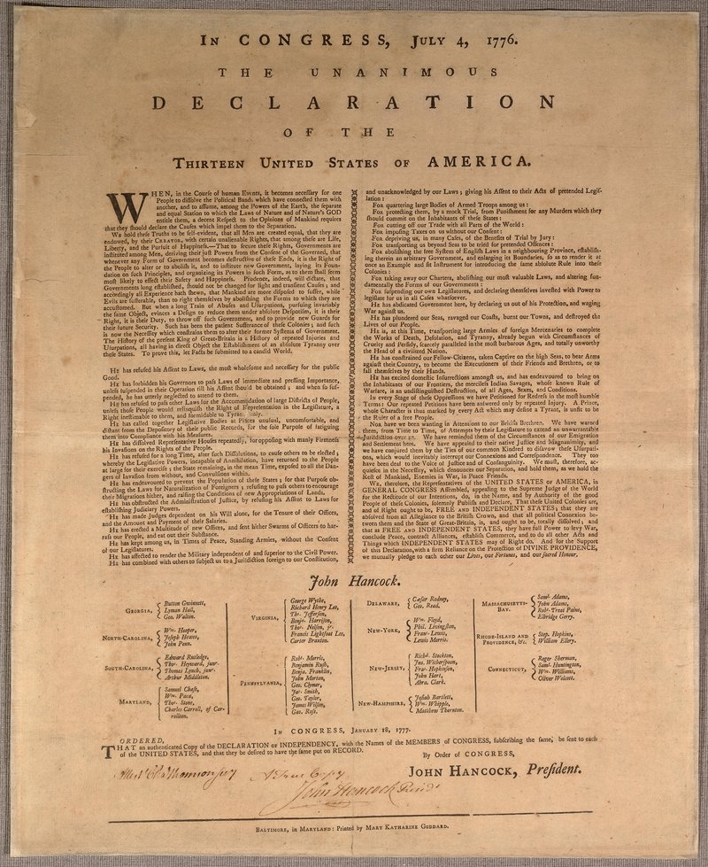 Library of Congress, Rare Book and Special Collections Division, Continental Congress & Constitutional Convention Broadsides Collection