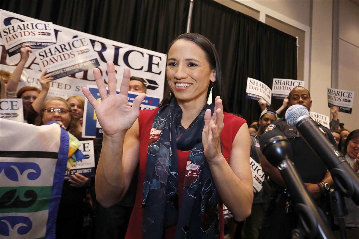 Sharice Davids, a lesbian Native American, makes political history in Kansas