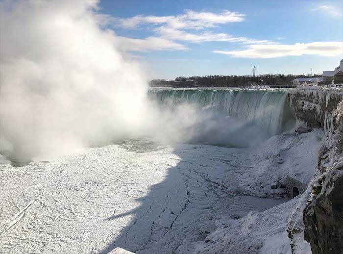 Take a look! Niagara Falls has frozen over