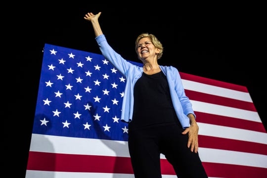 Elizabeth Warren leads Iowa Poll for the first time, besting Joe Biden and Bernie Sanders