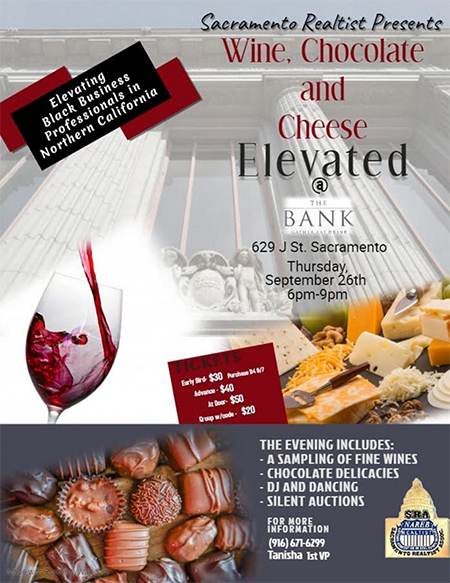 Wine, Chocolate & Cheese event presented by the Sacramento Realtist Association