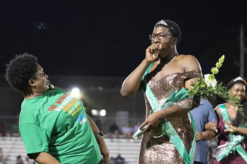 Gay high school senior in Tennessee crowned homecoming royalty in gold dress