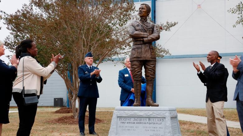 The first African-American fighter pilot now has a statue at an aviation museum in Georgia