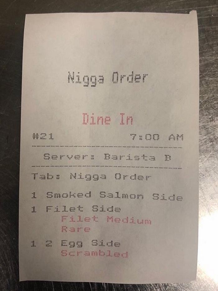 A Black Server Says He Was Sent A Food Order With The N-Word. A Manager Said It Was “A Joke.”