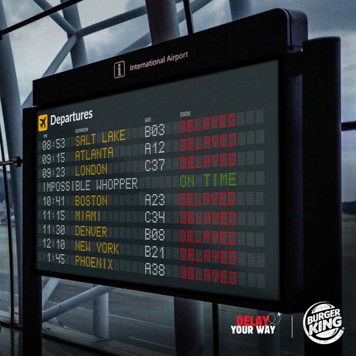 Burger King offers free Impossible Whoppers for delayed flights