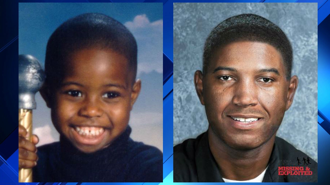 (L) D'wan Sims photo, (R) Age progressed photo of D'wan Sims from the National Center for Missing & Exploited Children.