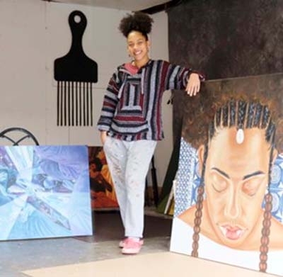 Artist Aliyah Sidqe kicks off Black History Month with her first solo exhibition, now at the Brickhouse Gallery