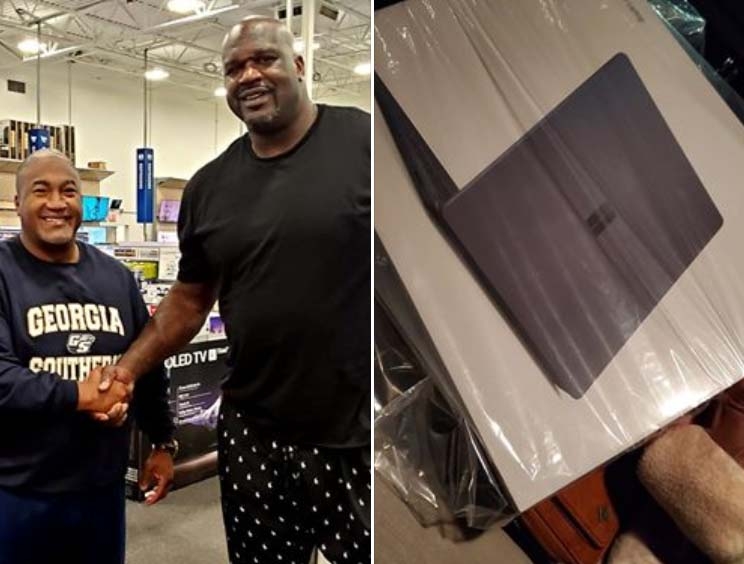 Shaq Buys Laptop for Shopper Who Offered Condolences for Deaths of His Sister and Kobe Bryant