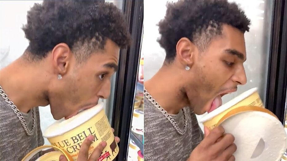 A man filmed licking a tub of ice cream will spend 30 days in jail and pay restitution to Blue Bell