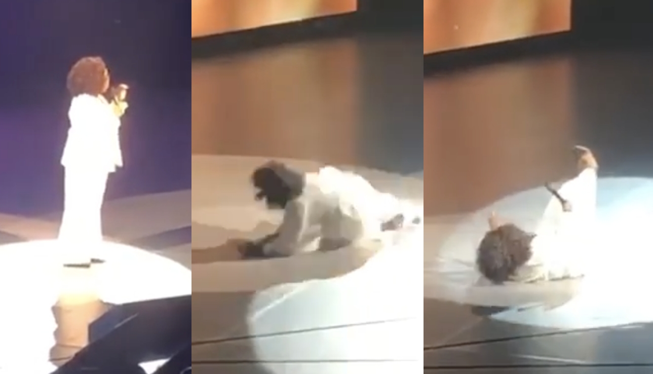 Watch: Oprah Takes a Tumble On Stage in Los Angeles [Video]