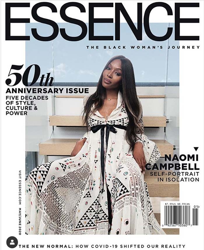 Naomi Campbell Photographs Herself From Home For Historic Essence Magazine Cover