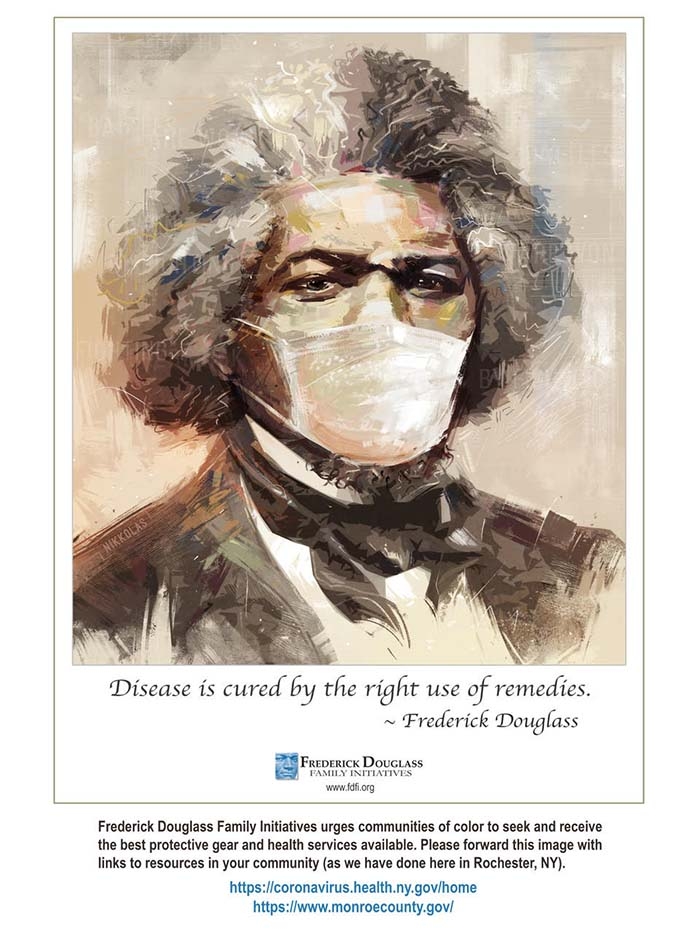 Artistic Likeness of Frederick Douglass Adds Ancestral Wit to COVID Awareness