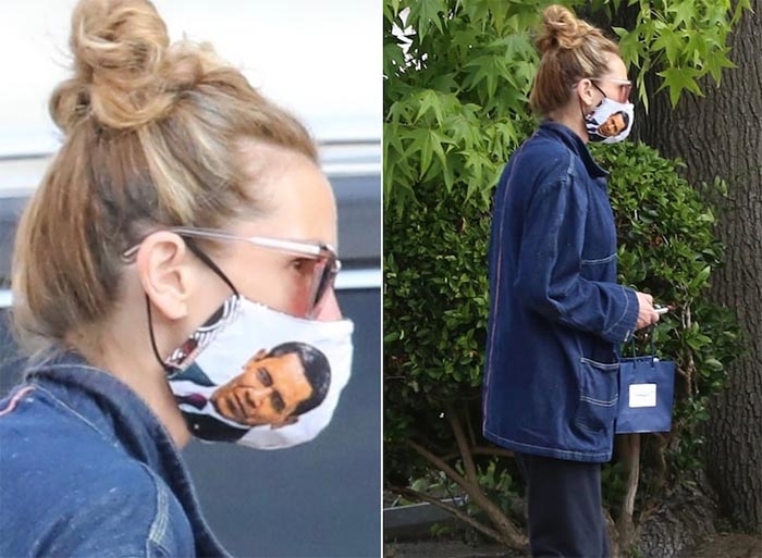 Julia Roberts Wears Barack Obama Face Mask While Shopping