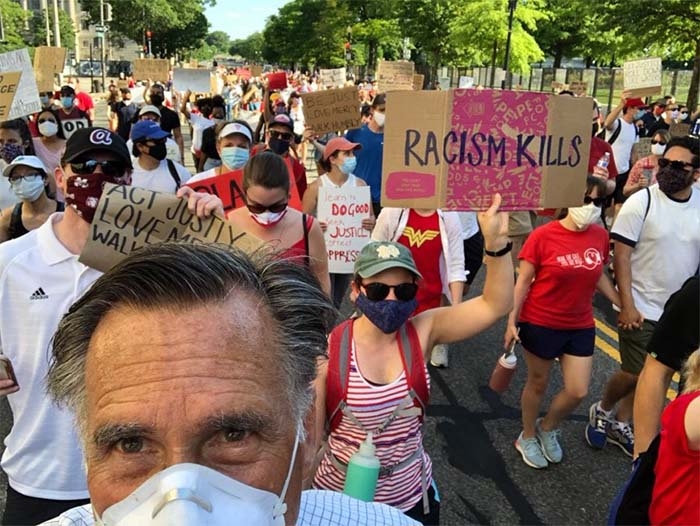 Mitt Romney Marches With Black Lives Matter in Washington DC