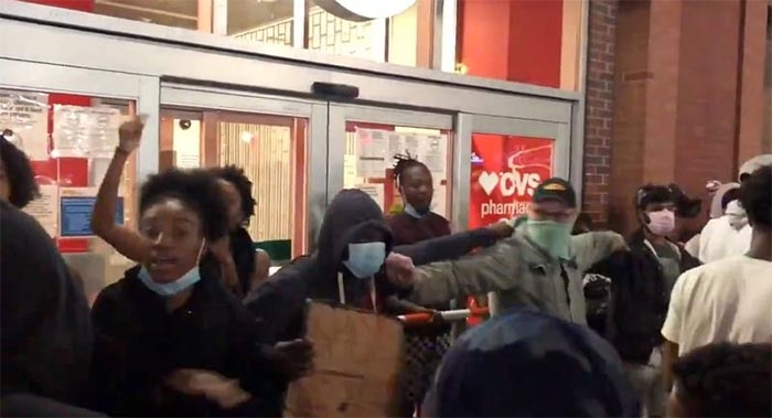 George Floyd protesters protect Brooklyn Target from angry looters