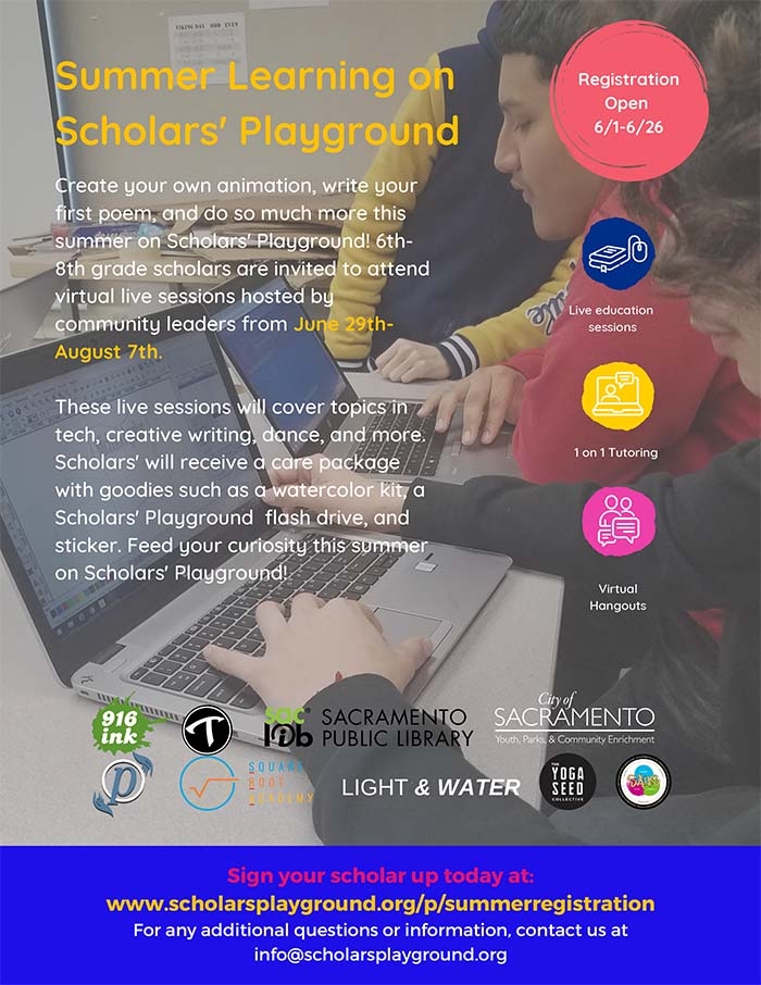 Scholar’s Playground is Offering Free Summer Online Learning to Sacramento Youth