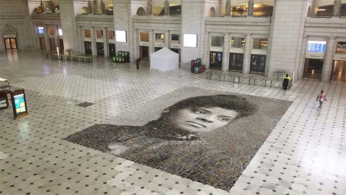 A 1,000 square foot mosaic of Ida B. Wells is being installed at Union Station in DC