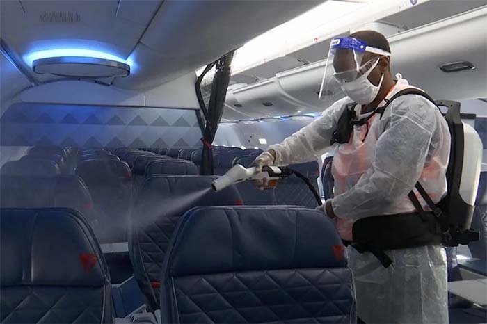 Woman may have caught coronavirus in airplane head, researchers say
