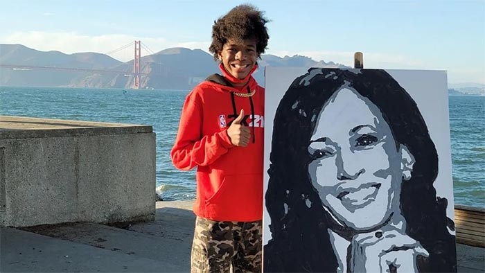 ‘She called me!!!!!’: Vice President-elect Kamala Harris phones California teen to thank him for painting her portrait
