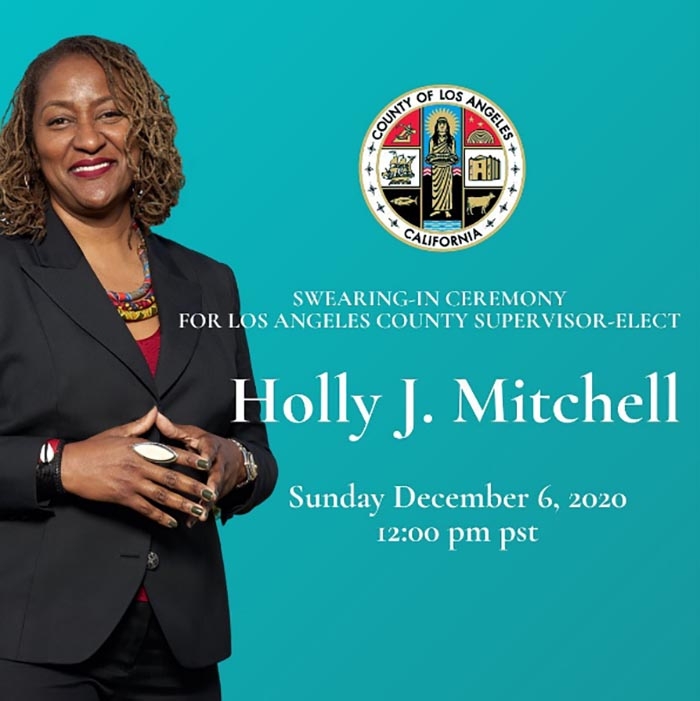 Holly Mitchell Sworn in to Serve on All-Women LA County Supervisors Board