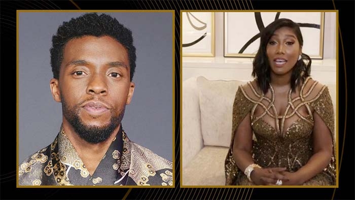 Chadwick Boseman’s Wife Tearfully Accepts His Award For Best Actor