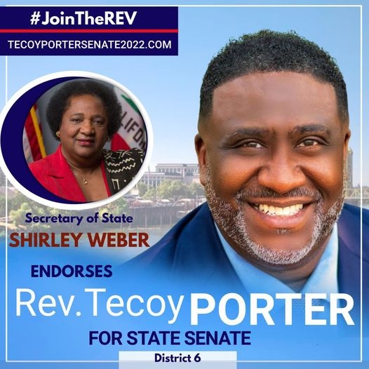 State Senate Candidate Dr. Tecoy Porter Receives Endorsement from Secretary of State