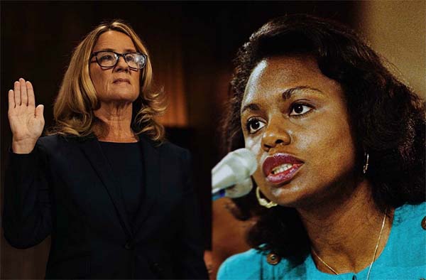 ‘I did feel that the people in the room did believe me’: Anita Hill and Christine Blasey Ford discuss testimony
