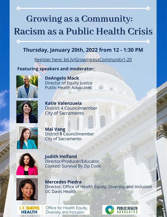 Join us! Growing as a Community: Racism as a Public Health Crisis