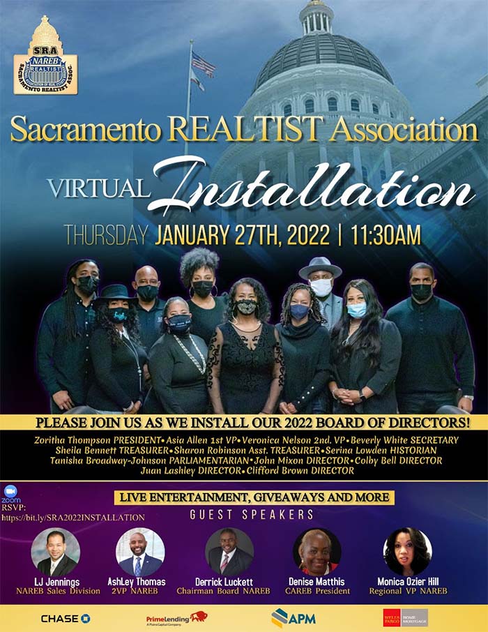Sacramento Realtist Association Virtual Installation 2022